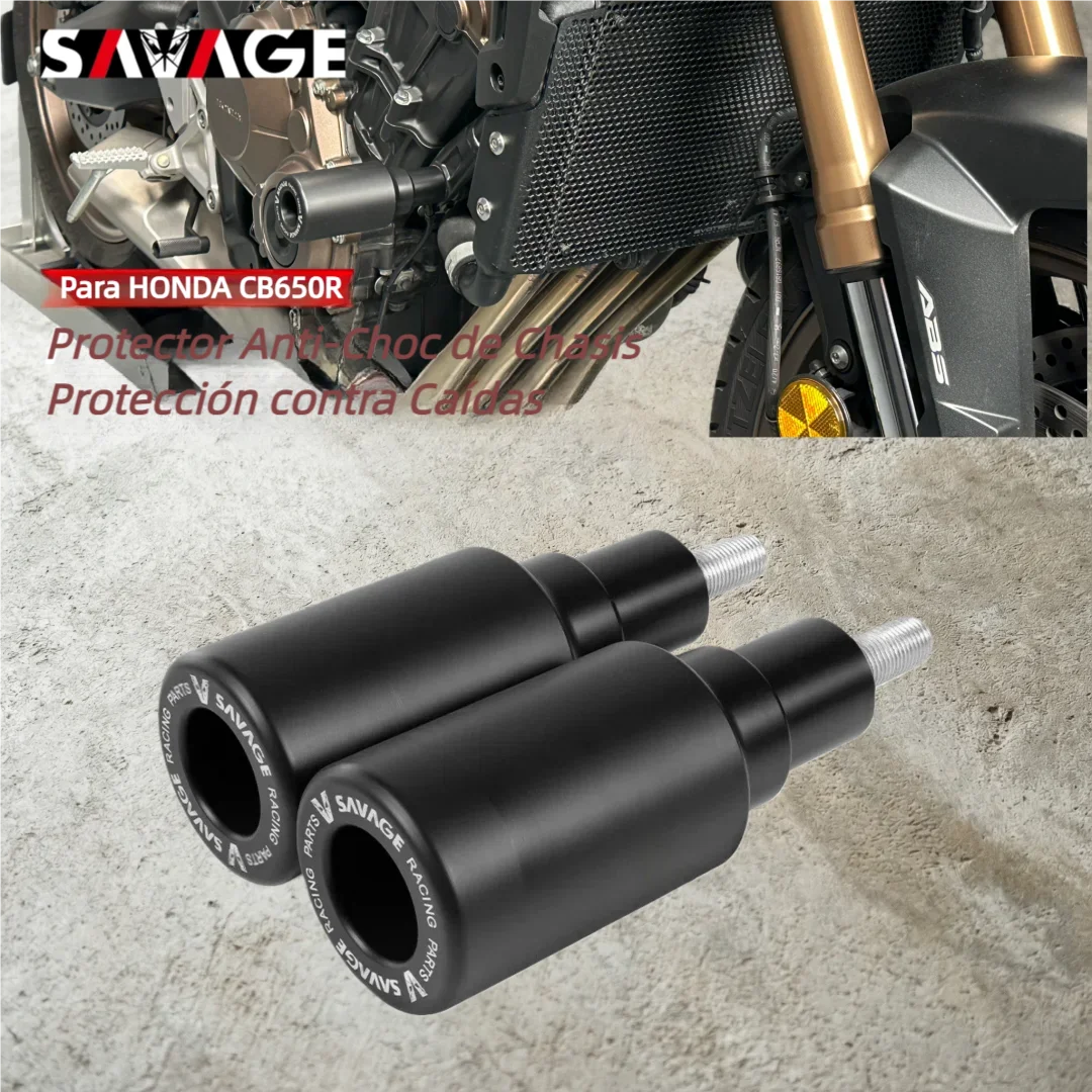 SAVAGE Sliders Anti-Impacto Resistentes para HONDA CB650R 2019-2025 - Protector de Motor de Moto y Guardabarros Anti-Choque