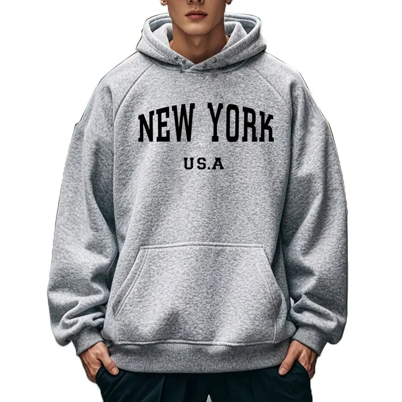 

Spring and Autumn New York U.S.A City Hoodie Fashion Letter-printed Graphic Sweatshirt Loose Casual Harajuku Hooded Jumper