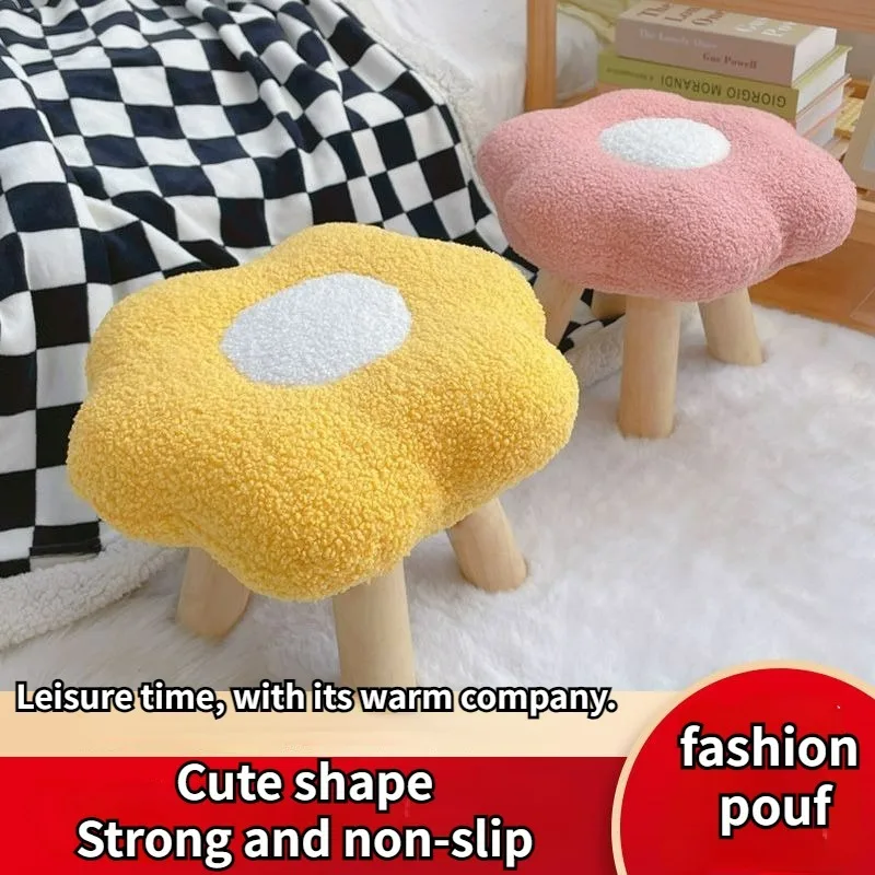 

Flowers Small Pouf Colorful Low Stools Home Door Stools Coffee Tables Sofa Side Benches Cute Shoe Changing Stools Ottomans Ins