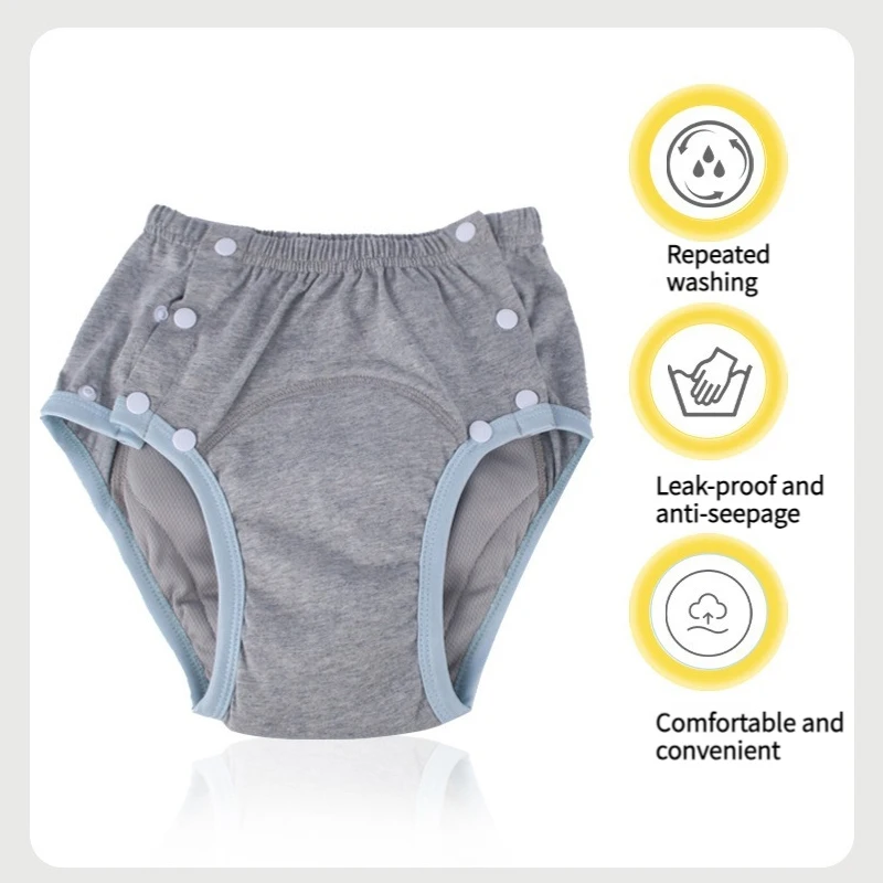 2pcs XXL Size Reusable Adult Diapers Incontinence Pants Washable Cloth Diaper for Patients and The Elderly 75-100kg