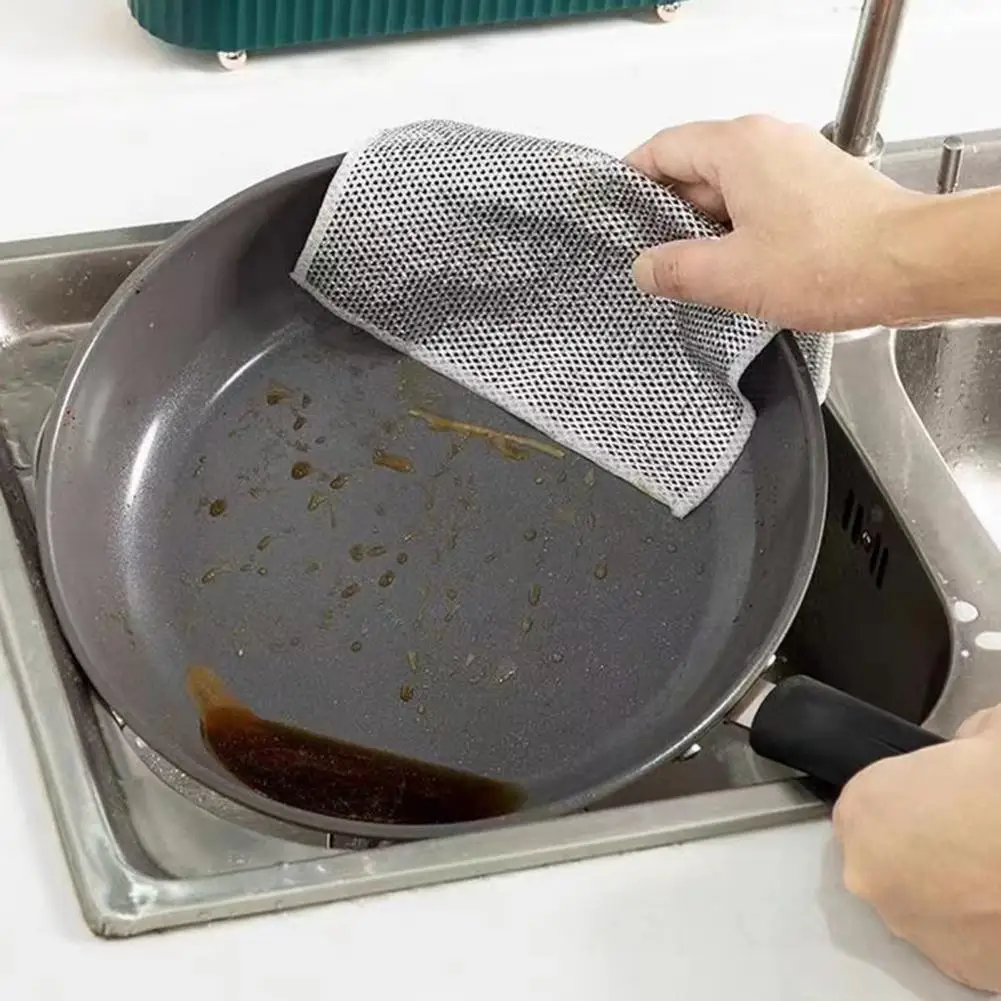 Alloy Wire Dishwashing Cloth Fine Hole Cleaning Cloth Kitchen Dishcloth Dish Clean Towel Washing Rags Home Accessories