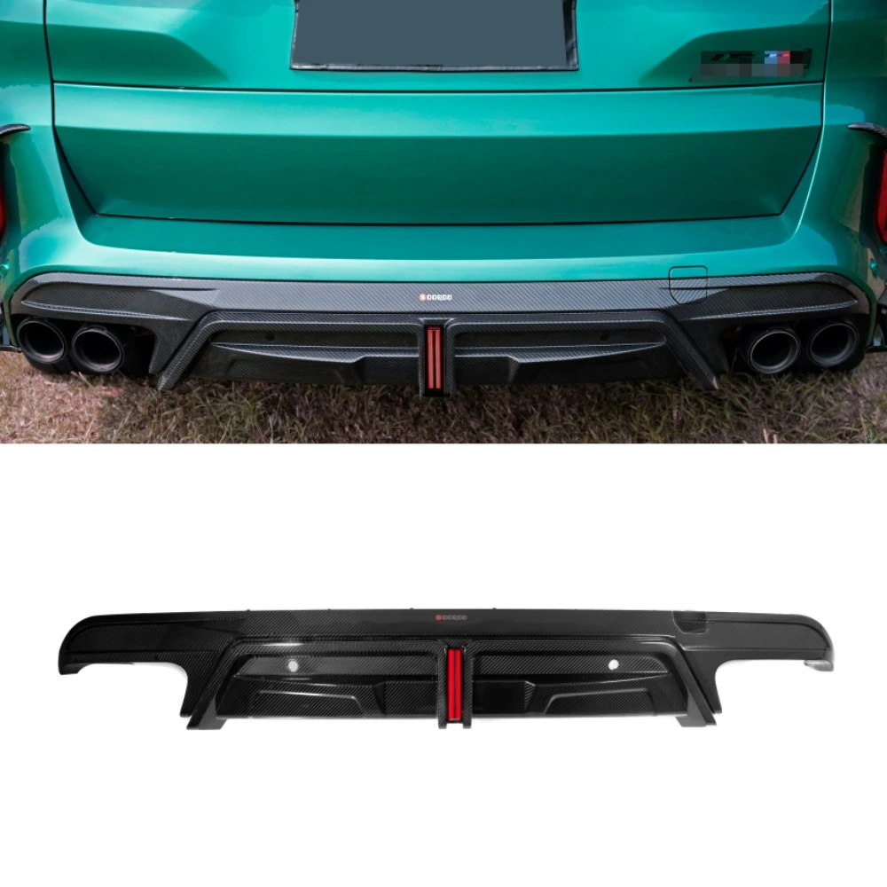 

NEW Rear Bumper Diffuser Dry Carbon Fiber SQ Style Rear Diffuser With LED Light Fit for BMW X5M F95 LCI X6M F96 LCI 2020+