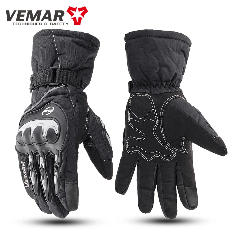 VEMAR Motorcycle Gloves Winter Warm Waterproof Windproof Protective Gloves Men Women Guantes Moto Luvas Off-road Racing Gloves