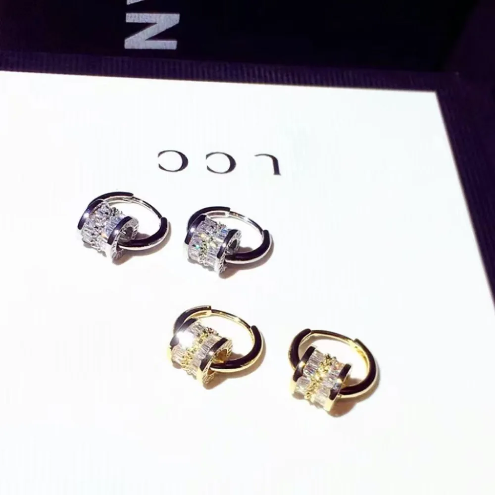 New Designer Earrings. There Are Two Detachable Wearing Modes, Round Shiny Zircon Silvery Earrings. Cute Christmas Gift.