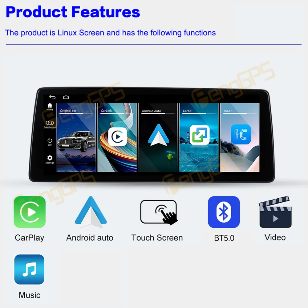 لينكس راديو السيارة CarPlay لسيارات BMW 3 Series CIC-CCC 2004-2011 12.9 بوصة تعمل باللمس مشغل وسائط متعددة نظام تحديد المواقع والملاحة رئيس وحدة