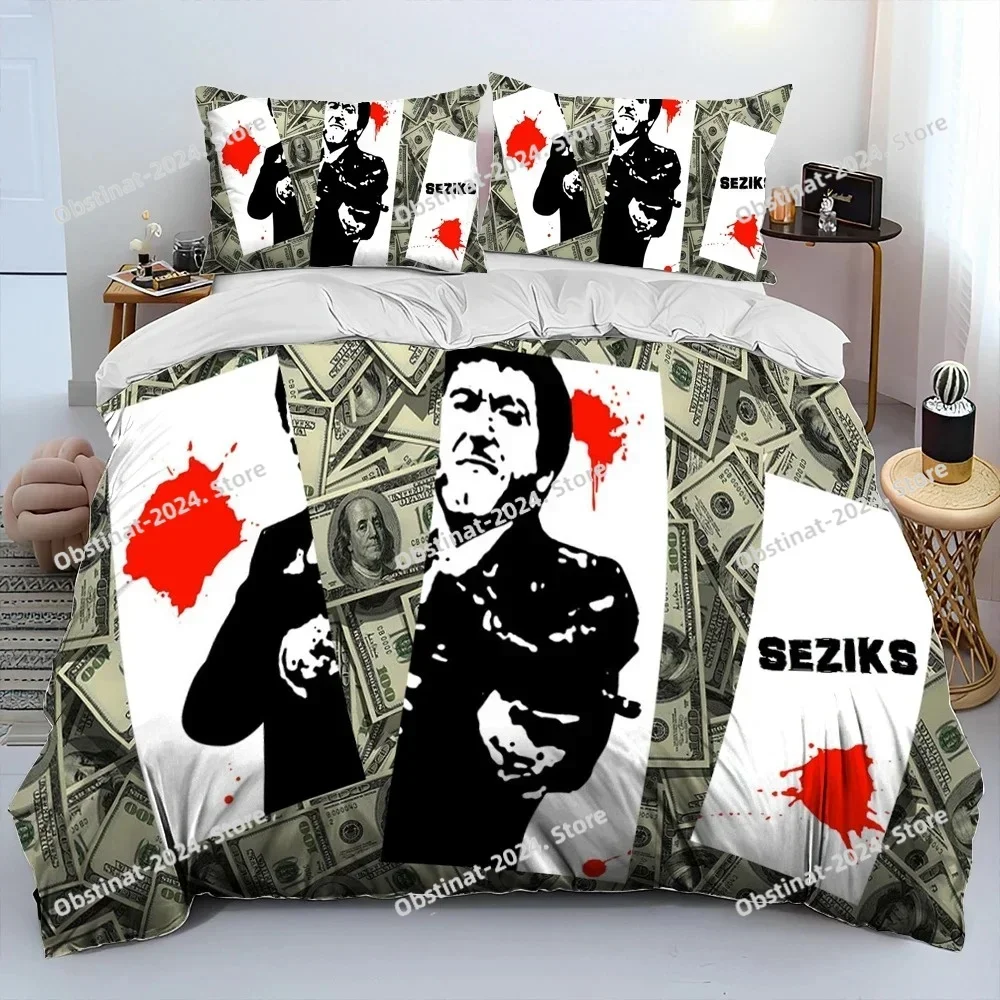 

Movie Scarface Tony 3D Printing Comforter Bedding Set,Duvet Cover Bed Set Quilt Cover Pillowcase,King Queen Size Bedding Set Kid