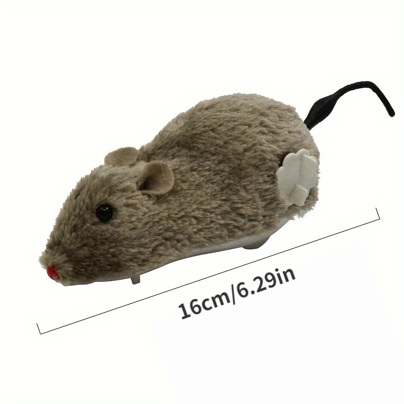 1/5pcs 고양이 개와 어린이를위한 재미 있고 대화 형 봉제 바람 업 마우스 장난감 놀이 시간과 장난을위한 기계 이동 동물 장난감 썸네일 3