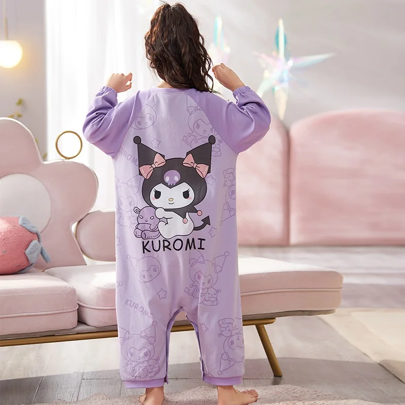 Children's Pajamas Cotton Cartoon Sanrios Hello Kittys Boys Girls Spring Autumn Nightwear Kuromi Sleepwear Child Home Clothes