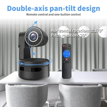 2K/4K PTZ Webcam with Mics Camera AI Function Youtube Life Streaming 4X Digital Zoom for Online Meeting Auto Track Focus, Zoom