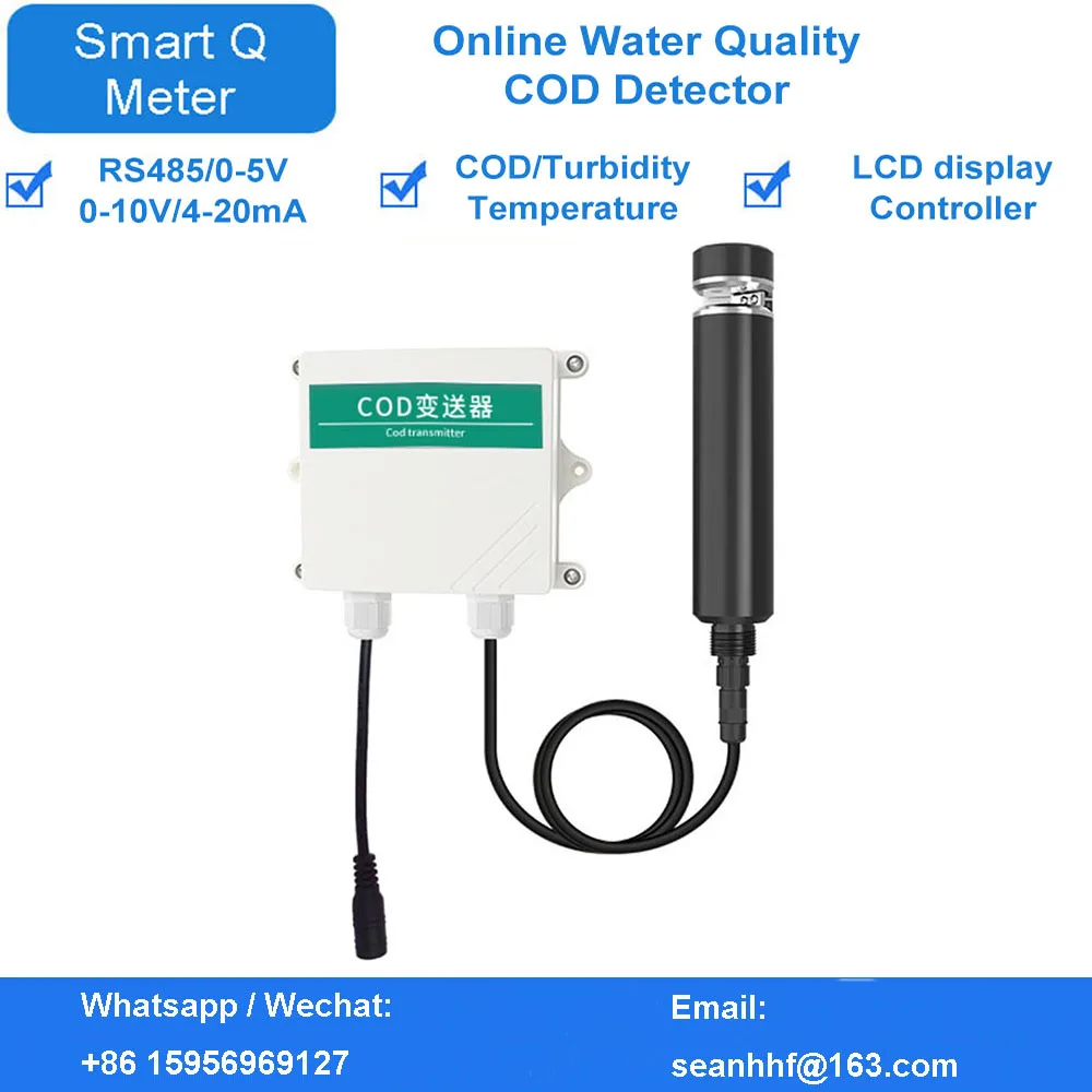 Online COD detector portable tap water wastewater quality monitor sensor transmitter with temperature compensation controller