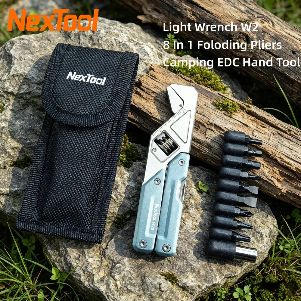 NexTool 8 In 1 Light Wrench W2 Multi Tool Foloding Pliers Multi-functional Spanner Screwdriver Outdoor Camping EDC Hand Tools