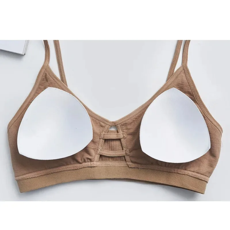 Damen Hohl-BH, kabellose Hohl unterwäsche, Fitness, Crop Top, Soft-BH, nahtlose Unterwäsche Sexy Dessous ohne Felgen