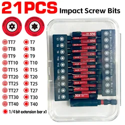 10/21-Piece Professional High-End Super Strong Magnetic Screwdriver Bit Set, 50mm Long, Phillips and Tamper-Proof Phillips Types, with Extension Rod, Made of High-Strength S2 Steel, Carbon Black Oxidation Treatment, Wear-Resistant/Impact-Grade/Rust-Proof, Suitable for Electric Drills/Homemade DIY (Self-Repair and Crafts)/Mechanical Repairs/Electronic Equipment Installation/Furniture Assembly