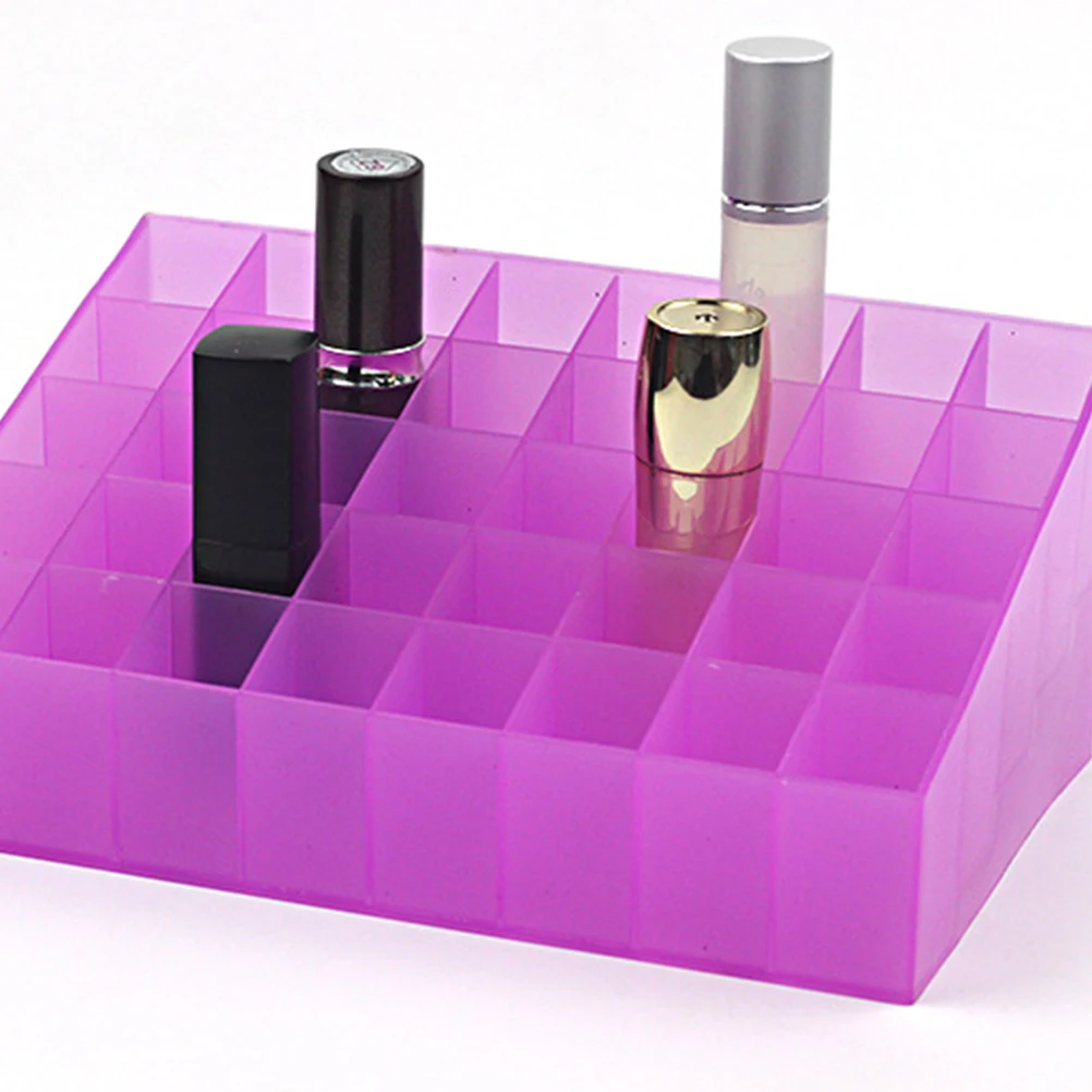 

Holder Makeup Storage Case Desktop Lipstick Display Stand Purple Organizer for Lipsticks Rings Beads