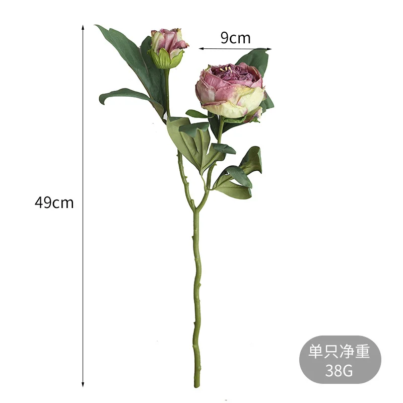 Simulation Retro Peony Flower Wedding Layout Simulation Flower Artificial Plants Home Decoration Photography Props