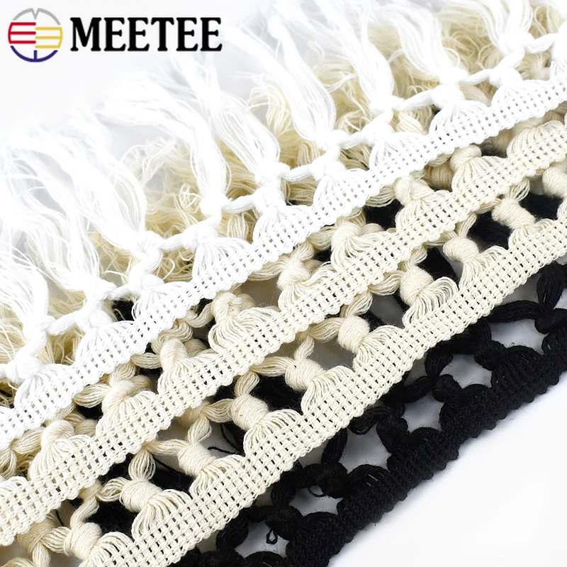

5M 9/10cm Cotton Tassel Fringes Curtain Sofa Decorative Trimmings Stitching Lace Trim Home Textile Fringe DIY Sewing Accessories