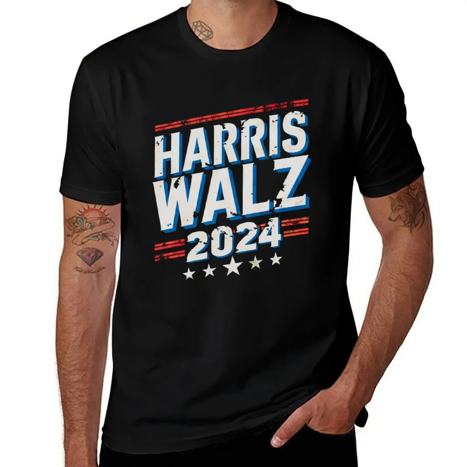 

Harris Walz 2024 vintage T-Shirt t shirts for man pack cotton t shirts with prints t shirts for man cotton soft T-Shirt