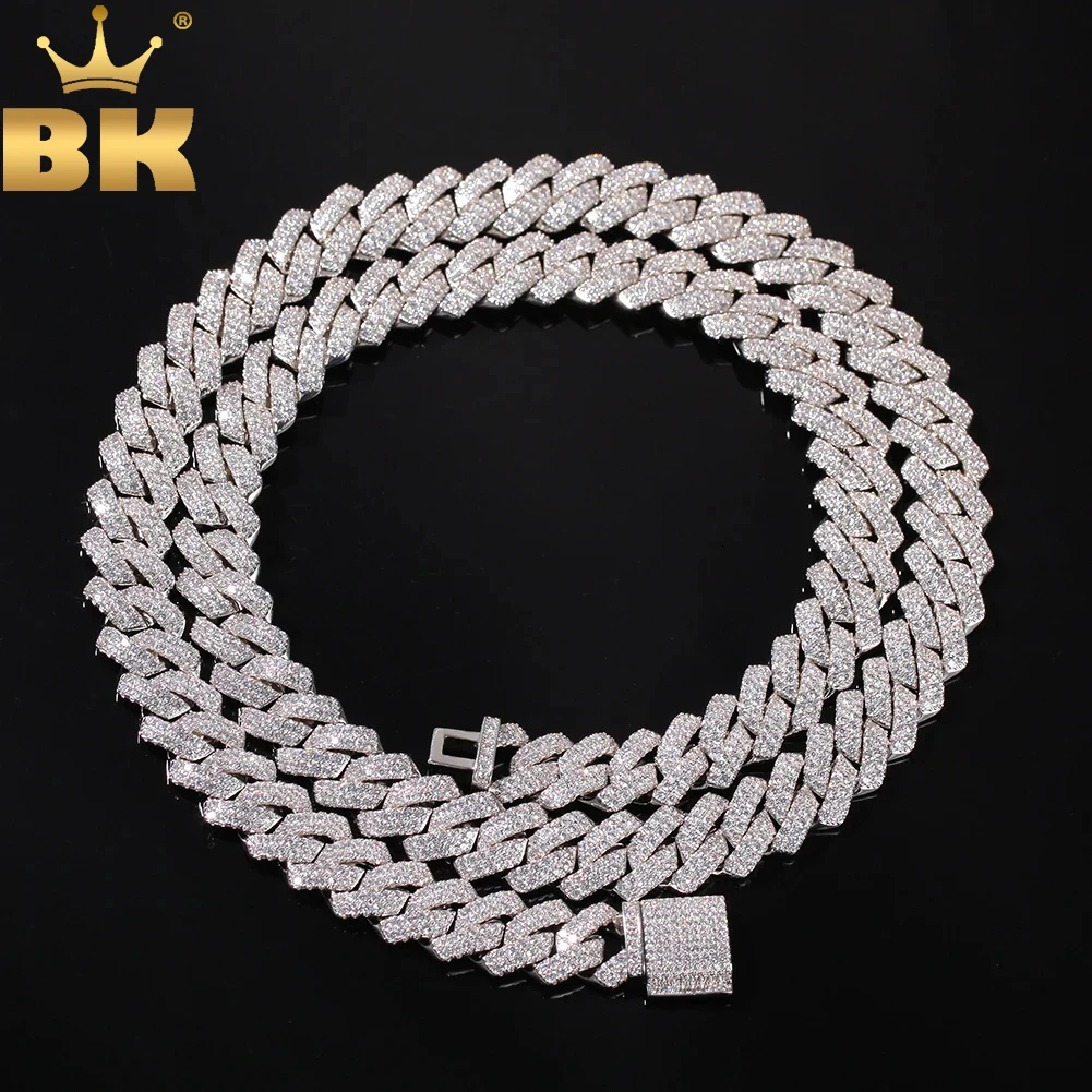 

TBTK 13mm Micro Pave Prong Cuban Chain Necklaces Fashion Hiphop Full Iced Out Cubic Zirconia Jewelry For Men Women