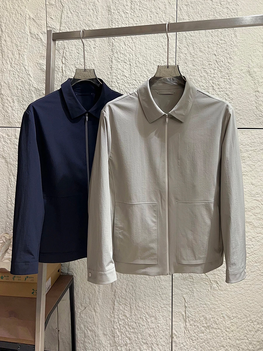 

Iron-Free Anti-Wrinkle Spring Men's Commuter Casual Administrative Style Collar Jacket Outerwear Lightweight Standard Fit Zipper