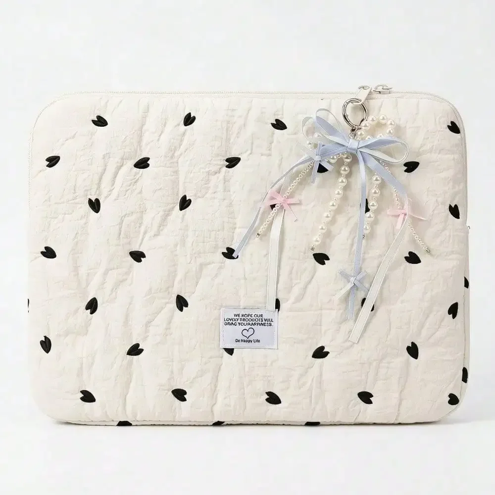 Love embroidery inner bag 11 inch tablet iPad storage bag 13 inch 14 inch laptop bag Tablet Bag Teacher Gifts College Bag