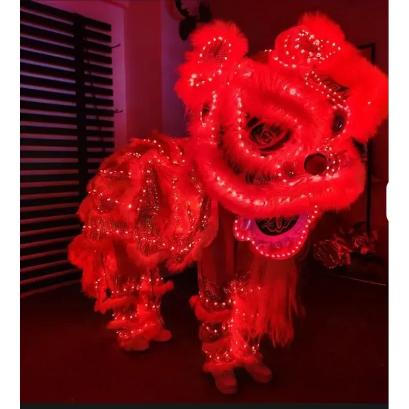 LED Lion Dance Costume Battery Operated Traditional Chinese Festival Performance Outfit for Adults Wholesale Party Dress Up