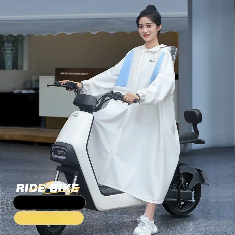 Raincoat electric motorcycle battery car plus single double long full body rainstorm riding poncho integrated cycling raincoat