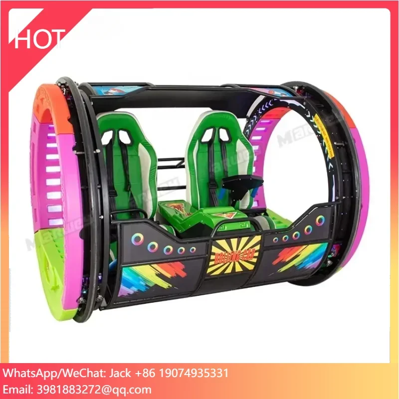 

New Style 360 Degree Remote Control Rolling Car Outdoor 2 Seats Coin Operated Game Electric Swing Happy Rolling Car