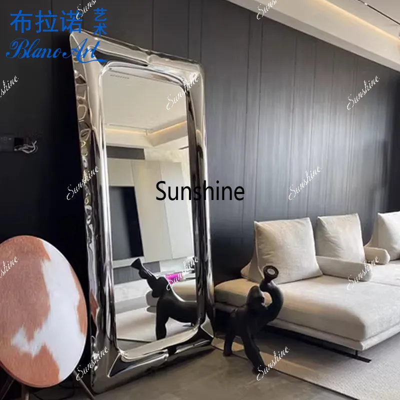 Stylish design stainless steel wall-mounted decorative full-length mirror Modern simplicity, customizable