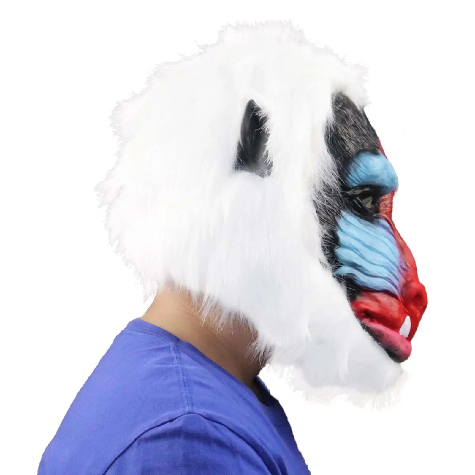 Half Face Animal Mask Chimp Mask Cosplay Lifelike Costume Novelty for Women Adults Halloween