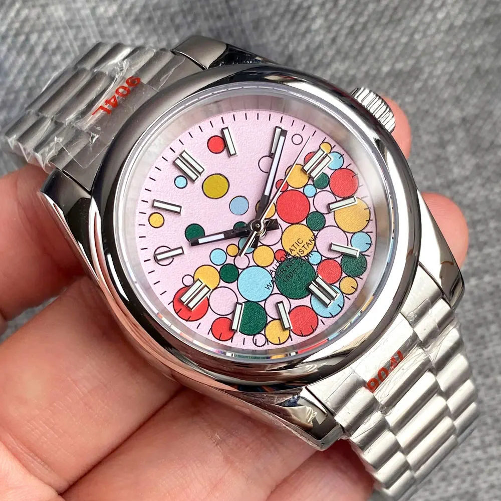 36mm 39mm Balloon Dial Steel Automatic Men Watches Japan NH35A Movt DJ Hand Flat Sapphire 904L Bracelet Waterproof Clock