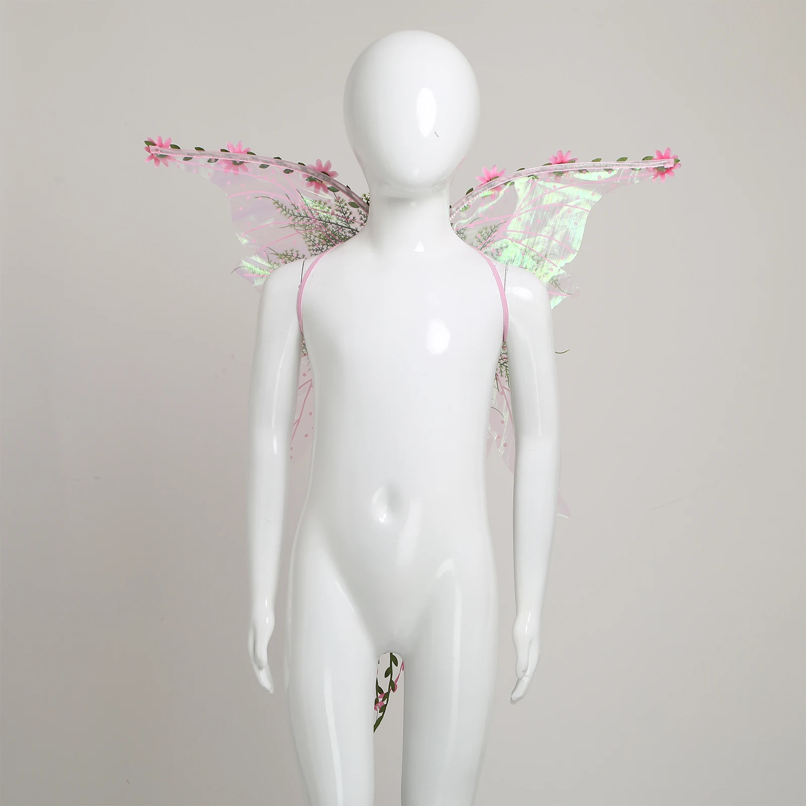 Asas de fada verde para mulheres – Fantasia da mãe da natureza Asas de elfo da floresta com flores, folhas e videiras para adultos Asas de borboleta
