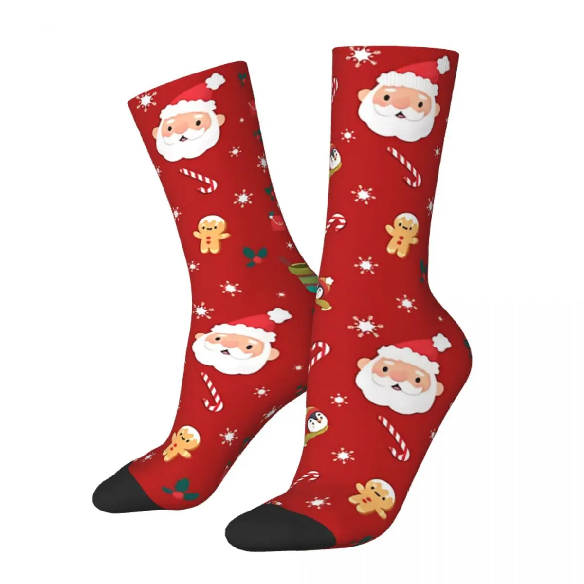 

Funny Men's Socks Cute Santa Claus Pattern Retro Harajuku Merry Christmas Hip Hop Seamless Pattern Crew Crazy Sock Gift Printed