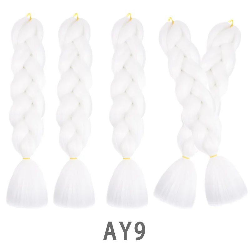 สังเคราะห์สโนว์ไวท์ถักเปีย2ชิ้นผมสีขาวจัมโบ้ถักเปียผม