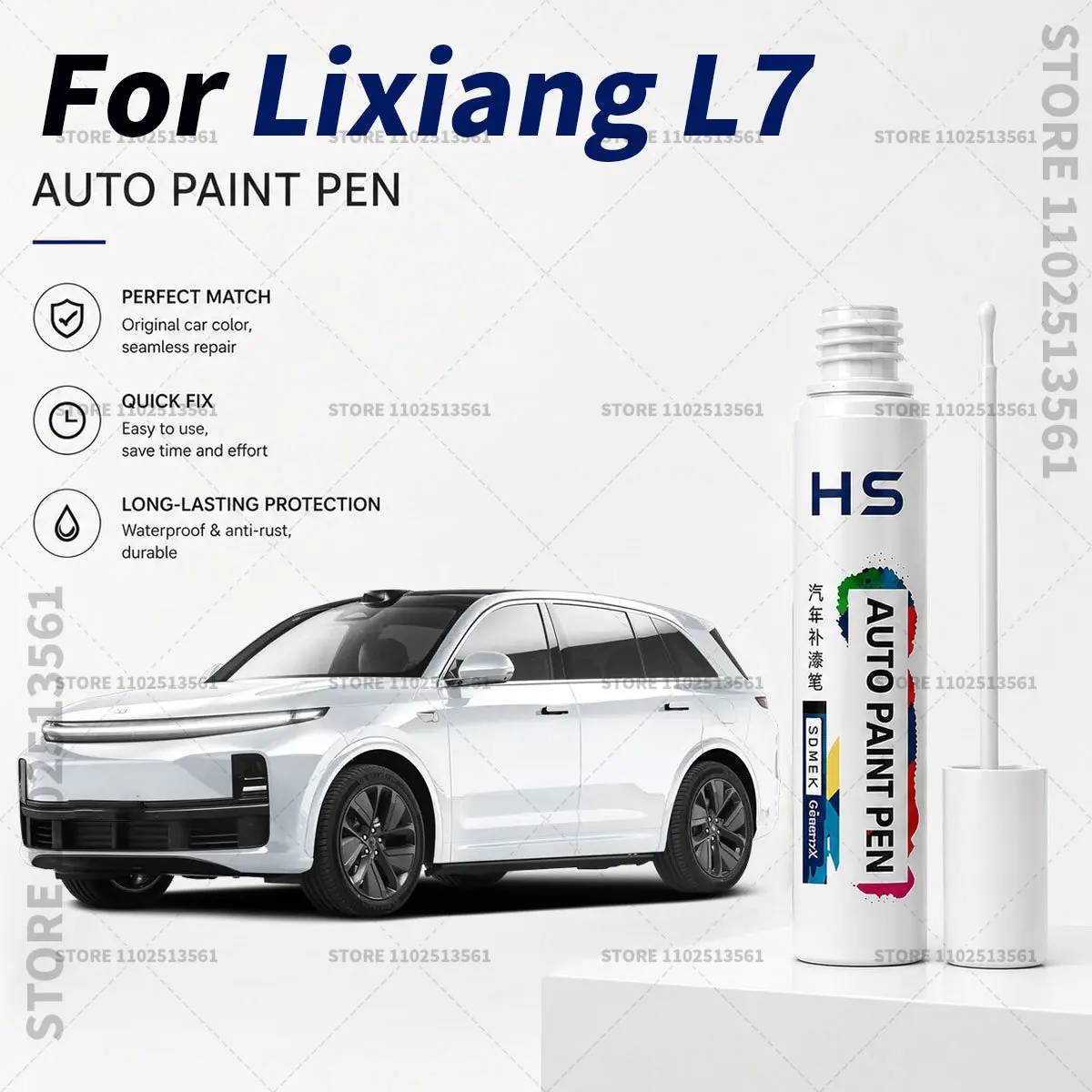 For Leading Ideal Lixiang L7 Automotive Touch Up Paint Pen – Restore Car Paint & Remove Scratches Blue Silver Gray White Black