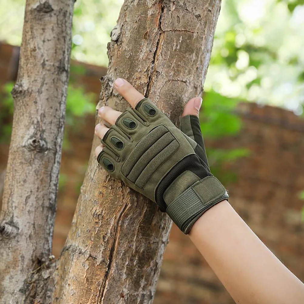زوج واحد من قفازات نصف اصبع قابلة للتنفس ومقاومة للتمزق ومقاومة للرياح وركوب الدراجات في الهواء الطلق للياقة البدنية الرياضية