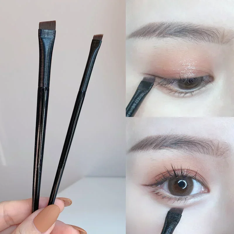 Pinceau eyeliner ultra fin à lame plate sous les yeux, pinceaux de maquillage, beauté de la fierté, 1,2 pièces