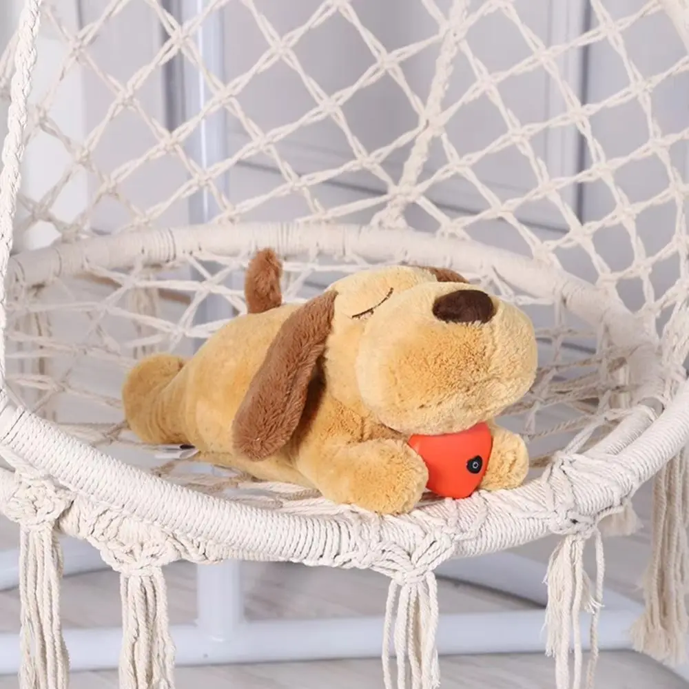 

Sleep Aid Dog Heartbeat Toy Anxiety Relief Behavioral Training Lying Dog Fidget Toy Soft Stuffed Animal Puppy Plush Doll