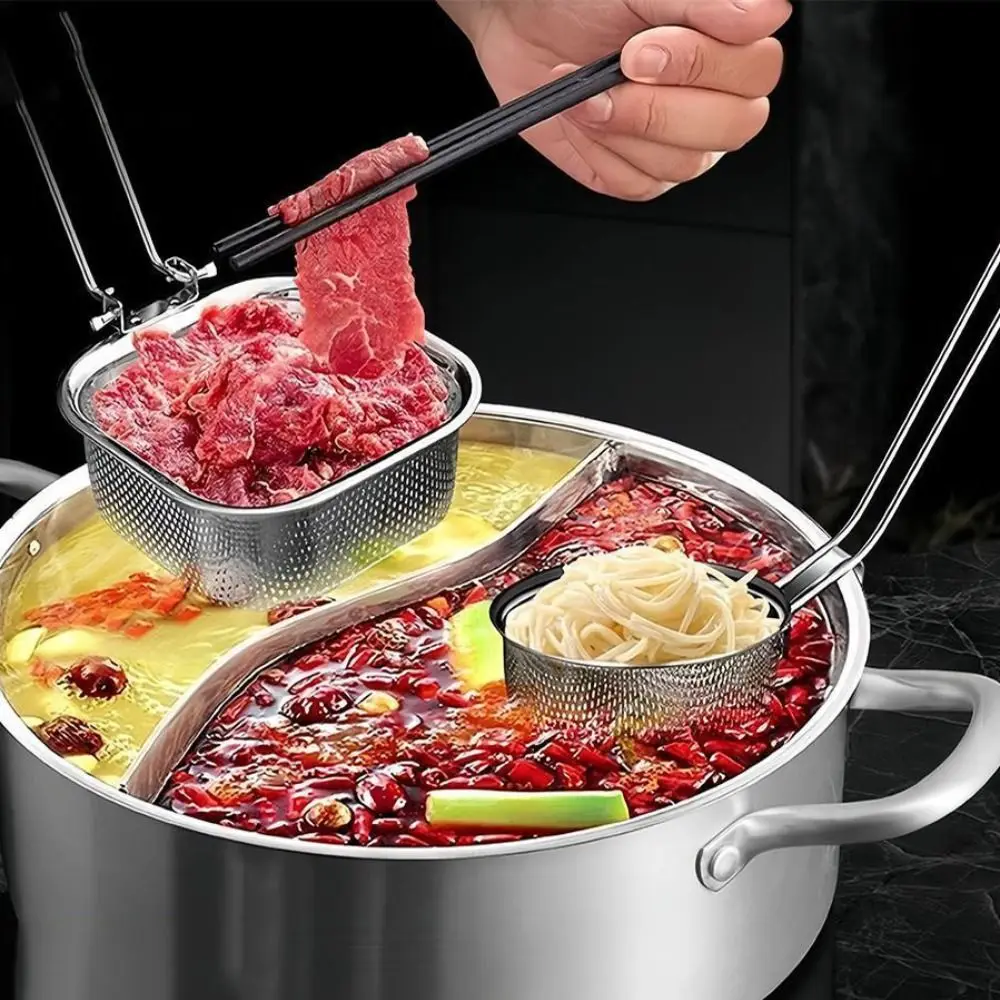 

Foldable Long Handle Frying Filter Round/Square Rust-proof Colander Stainless Steel Corrosion-proof Skimmer Basket Restaurant