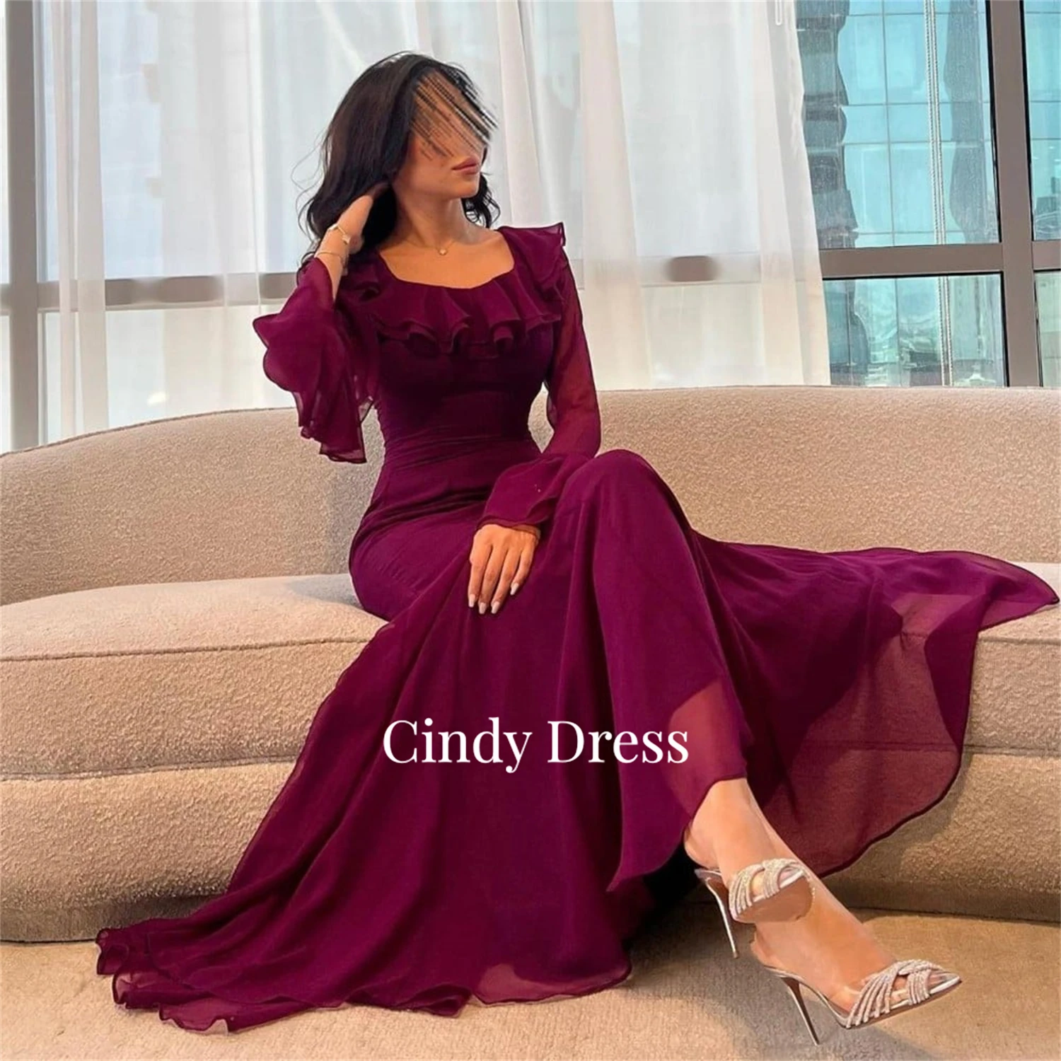 

Cindy Chiffon Eid Al-fitr Grace Evening Dress Luxurious Dresses Luxury 2023 Women's New Formal Prom Party Wedding Female Long