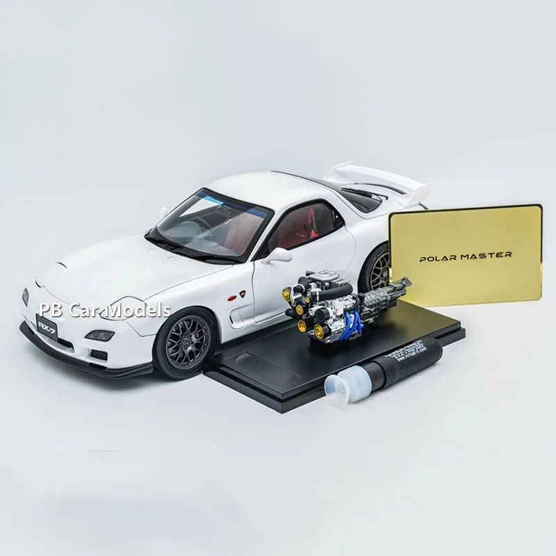 マイクロマスター合金金属カーモデル,エンジン付きシミュレーション,1:18,rx7