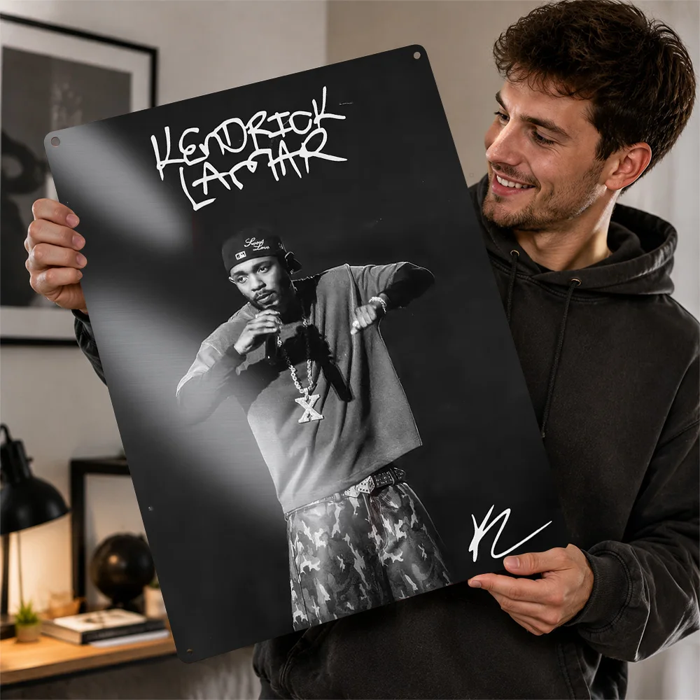 Kendrick Lamar Poster Retro 3D Printed Metal Signs Customized Wall Hanging Gift for Wand Deko Tin Sign Home Decor Items Art Room