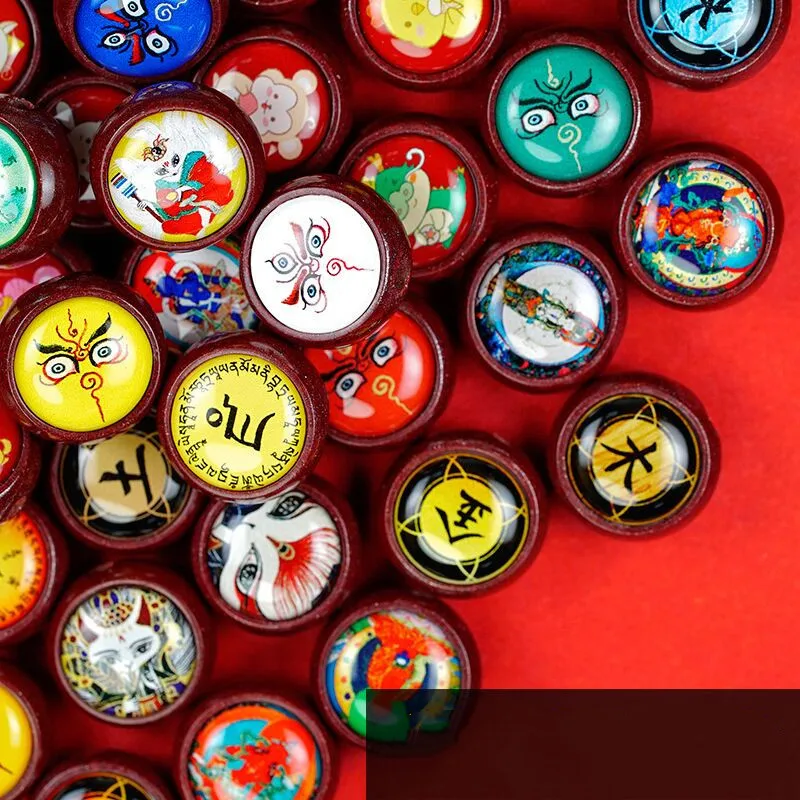 1X Cinnabar двухсторонняя маленькая круглая подвеска Будда Зеленая Тара сакамуни глазурованная подвесное ожерелье брелок высококачественный подарок