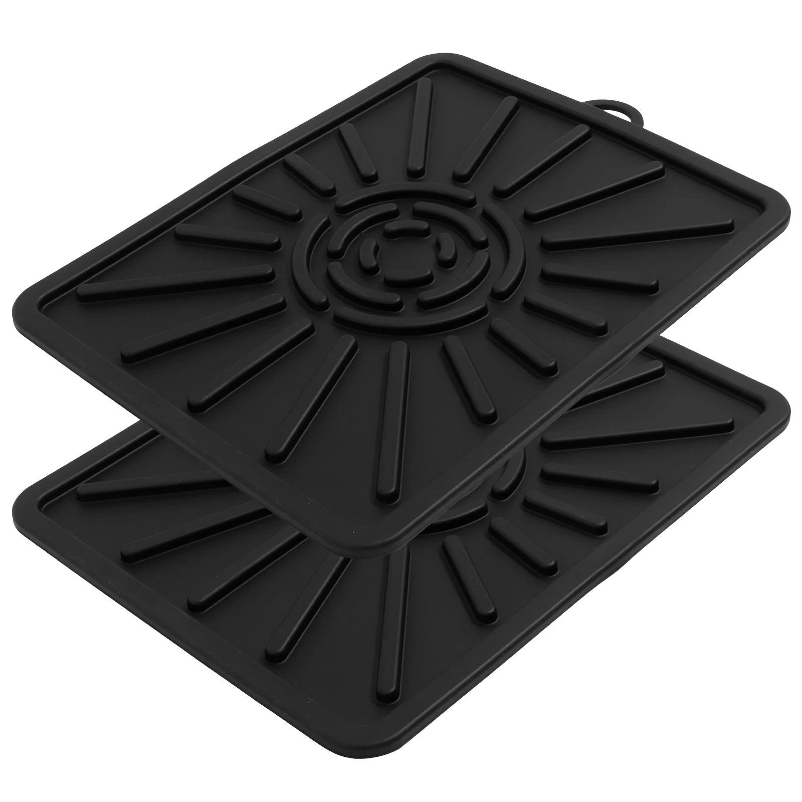 

2Pcs Black Silicone Griddle Mat Baking Pads Drain Oil Covers For Grill Cake Mold Reusable Non Stick Large Size Heat Dissipation