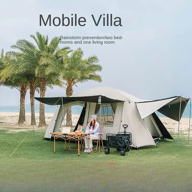 2 Rooms Tentes Camping En Plein Air Large Big 8 10 Person Camping Tents 12 Persons Waterproof Outdoor Family