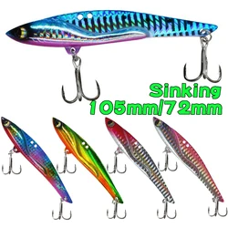 Metal Spinner Spoon Bait, Sea Fishing Lure, VIB Sinking Blade, Spinning Treble Hook, Spinnerbait, Pesca Tackle, 23g, 72mm, 35g, 105mm