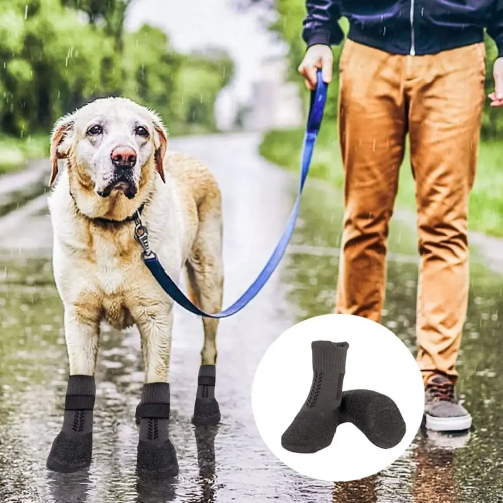 

4pcs Soft Waterproof Pet Socks Shoes Breathable Non-slip Dog Shoes Anti-dirty Dog Paw Protector Puppy