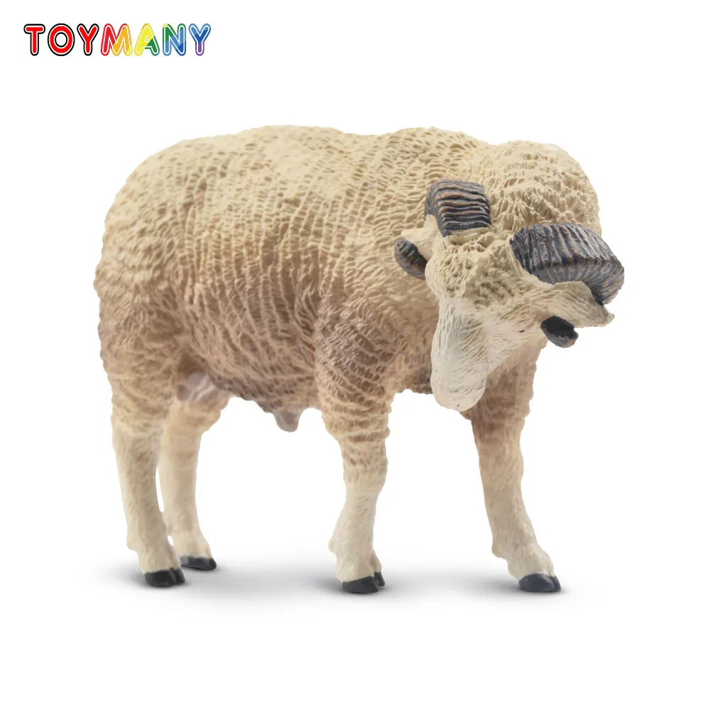 

Toymany Simulation White Ram Ram Animal Model Toy Mini Figures