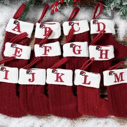 Christmas Alphabet Knitting Socks Christmas Tree Ornaments Christmas Decorations For Home 2024 Noel New Year 2025 Xmas Gift