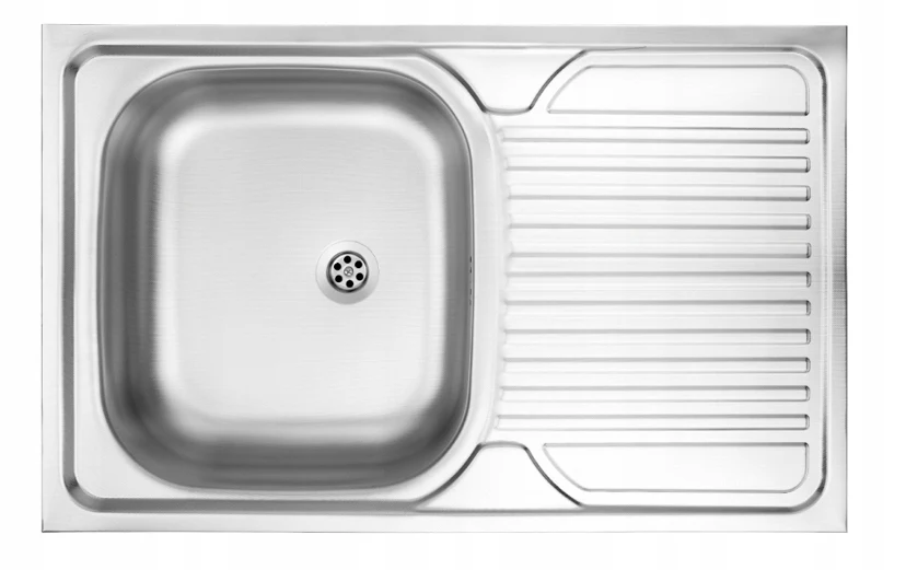 1-chamber sink applied 80x50 cm decor with Apollo siphon