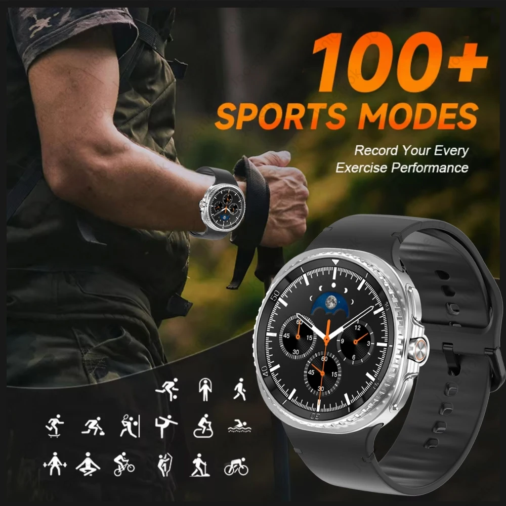 2025 Neue Uhr 8 klassische Smartwatch GPS Smart Watch Männer Frauen 1,43" AMOLED Uhr Ultra 3ATM Bluetooth Anruf Sport Smartwatches